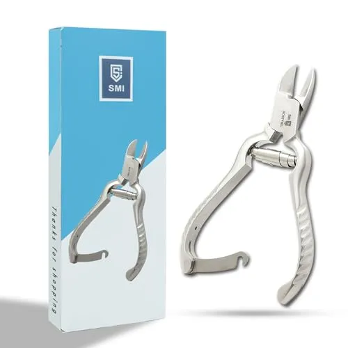 SMI Nagelzange Profi fußnagelzange fussnagelzange für eingewachsen und dicke nägel edelstahl fußnagelknipser für zehennägel und fußnägel - mit Kindersicherung