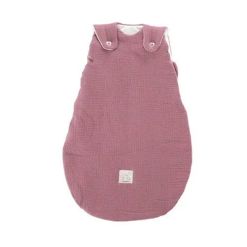 Träumeland Außenschlafsack LIEBMICH Baumwollmusselin pflaume Größe 56/62 - Schlafsäcke aus 100% Baumwollmusselin, weich und atmungsaktiv für einen erholsamen Schlaf Ihres Babys.
