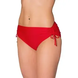 Aquarti Bikini-Hose Aquarti Damen Bikinihose mit Raffung und Schnüren rot 38