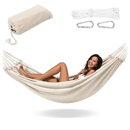 Campela Boho Hängematte für zwei Personen - Hängematte mit Tragetasche, maximale Belastung von 240 kg, ideal für entspannte Stunden im Garten oder auf Reisen.