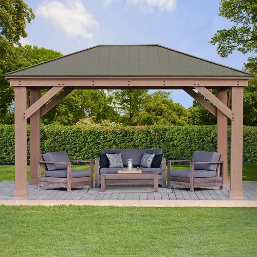 Ambia Garden Pavillon aus Zeder, 490x315x371 cm