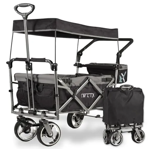 IMLEX Bollerwagen faltbar mit Dach IM-4268 Schwarz in schwarz von IMLEX