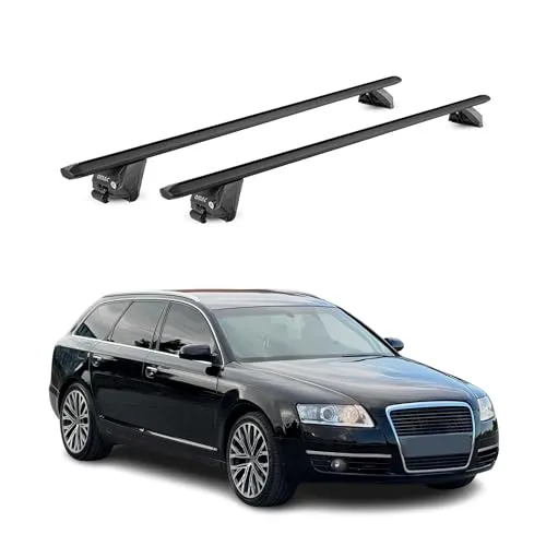 OMAC Dachträger Gepäckträger für Audi A6 Avant C6 2005-2011 - Dachgepäckträger aus hochwertigem, leichtem Aluminium, abnehmbar und wasserdicht. Ideal für Fahrrad-, Ski- und Kajakträger, sorgt für sicheren Transport und reduziert Windgeräusche.