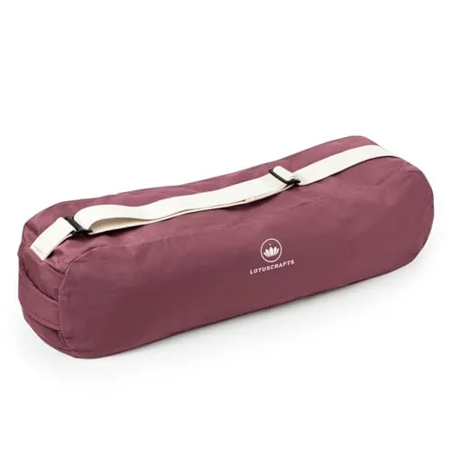 Lotuscrafts® Yogatasche PUNE aus Bio-Baumwolle, Fair & Ökologisch, Ideale Yoga Tasche für Yogamatte und Zubehör, Yogamattentasche mit Extra Fach, 72 cm x 18 x 15 cm