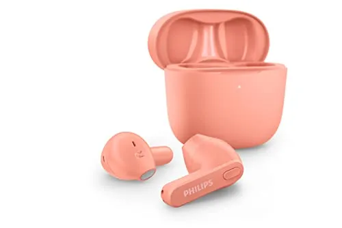 Philips Tat2236PK/00 Bluetooth Ohrhörer mit Mikrofon - Kopfhörer mit IPX4 Wasserresistenz, ideal für Sport und unterwegs, in stylischem Rosa.