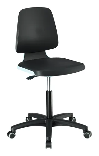 Bimos Stuhl Labsit 2 blau mit Rollen - Ergonomischer Bürostuhl mit integriertem Schaum für optimalen Sitzkomfort, ideal für Labor- und Büroanwendungen.
