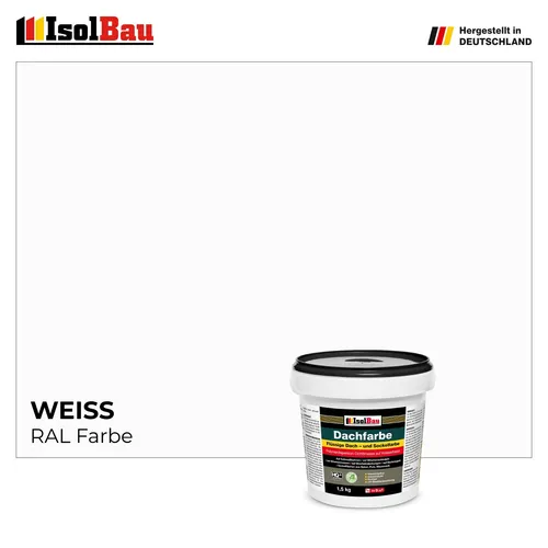 Dachfarbe Sockelfarbe Weiss 1,5 kg Fassadenfarbe RAL Farbe Nano Polymermembran