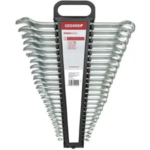 GEDORE-Red Maulschlüssel R09105024 - 24-teiliges Set von 6-32mm, mit abgewinkelten Ringseiten und praktischem Kunststoffhalter für optimale Handhabung