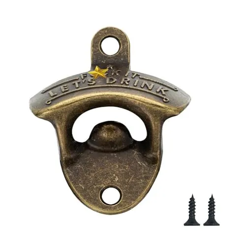 Flaschenöffner zur Wandmontage 1 Pcs Bottle Opener Bieröffner Wand Flaschenöffner Wandmontage Wandflaschenöffner für Bars, Restaurants, Cafés, Küchen (Bronze)