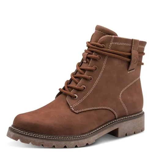 Schnürstiefelette TAMARIS, Damen, Gr. 39, braun - Modische Schnürstiefelette aus veganem Nubuklederimitat mit wärmendem Innenmaterial. Ideal für stilvolle Wanderungen und Freizeitaktivitäten.
