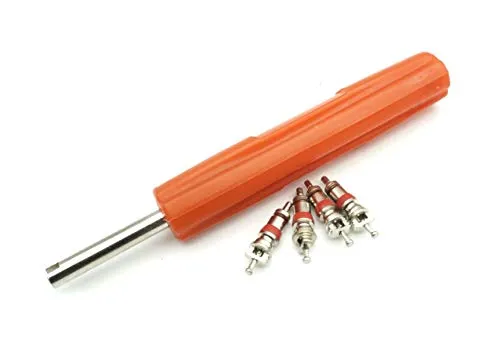 NAAA Ventilausdreher Eindreher + 4X Ventileinsätze Ventilschlüssel Reparatur Schraubendreher