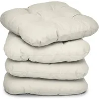 Beautissu Stuhlkissen Lisa, 40x40x8cm, Natur - Kissen für Stühle, bequem und stilvoll in Naturfarbe, aus 50% Baumwolle und 50% Polyester, ideal für gemütliche Stunden im Garten oder Zuhause.