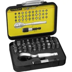 STANLEY 1-13-904 Bit-Set 32teilig inkl. Miniknarre - Werkzeug-Sets mit 32 hochwertigen Bits und praktischer Miniknarre für präzises Arbeiten und vielseitige Anwendungen.