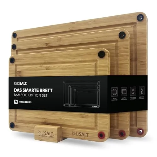 REDSALT® Schneidebrett 3er Set aus 100% Bio Bambus von REDSALT
