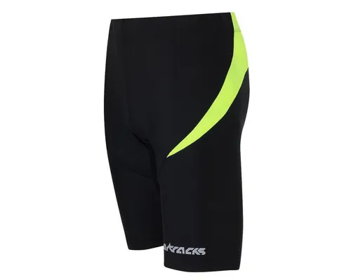 Airtracks Herren Funktions Laufhose Kurz Pro - Schwarz-Neon - M - Die Airtracks Laufhose Kurz Pro überzeugt durch exzellentes Feuchtigkeitsmanagement und hohen Tragekomfort. Mit elastischem Material und flachen Nähten ideal für sportliche Aktivitäten im Sommer. Inklusive praktischer Schlüsseltasche.