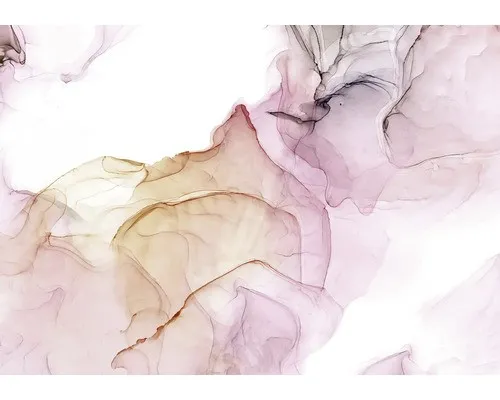 Komar Vlies Fototapete Shiny Fluid in gelb von Komar