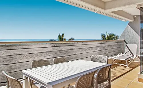 Deco4Me Balkon Sichtschutz ohne Bohren 90 x 500 cm, Holzoptik Braun (1810P), mit Ösen