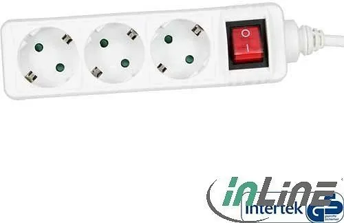 InLine Steckdosenleiste, weiß, 3-fach, 3x Schutzkontakt,