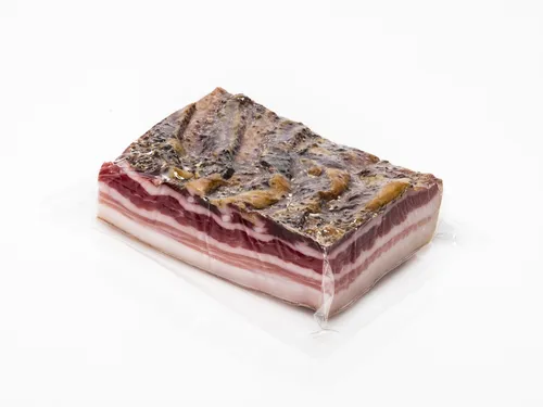 Steiner's Bauchspeck Stück ca. 1,3 kg - Getrocknetes & gepökeltes Fleisch, authentischer Südtiroler Speck für feinen Genuss, ideal zum Verfeinern von Gerichten oder für eine deftige Brotzeit.