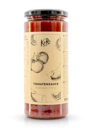 KoRo - Tomatensoße Aubergine 530 g - Fruchtige Tomatensoße mit feinen Auberginenstückchen - Made in Italy - Lecker zu Pasta und Pizza