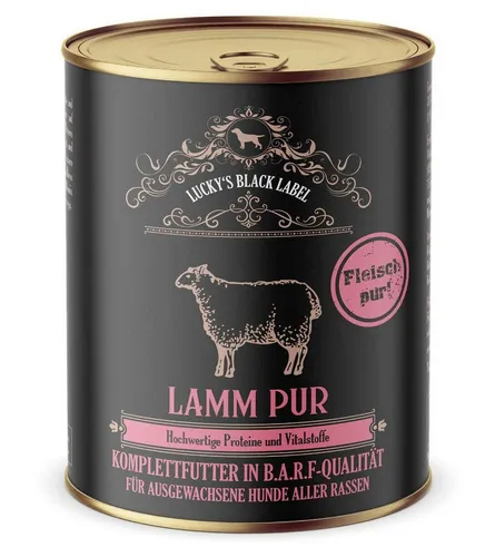Lucky´s Black Label Lucky's Black Label Lamm Pur, Nassfutter für: Hunde, Mono Protein, Pures Lammfleisch, Barf Qualität
