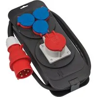 Brennenstuhl Stromstation 16A - Robuster Stromverteiler mit CEE-Stecker und 5 Steckdosen, ideal für Baustellen und Außenbereich, Made in Germany