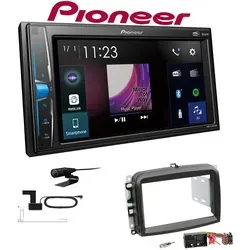 Pioneer DMH-A3300DAB 2-DIN Multimedia Autoradio Bluetooth DAB+ USB mit Einbauset für Fiat 500L ab 2012 schwarz