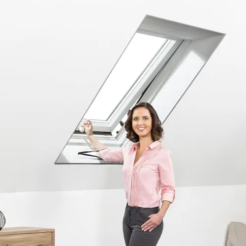 empasa Insektenschutz Fliegengitter für Dachfenster mit Klettband, individuell zuschneidbar, ohne Bohren, max. 140 x 170 cm, schwarz