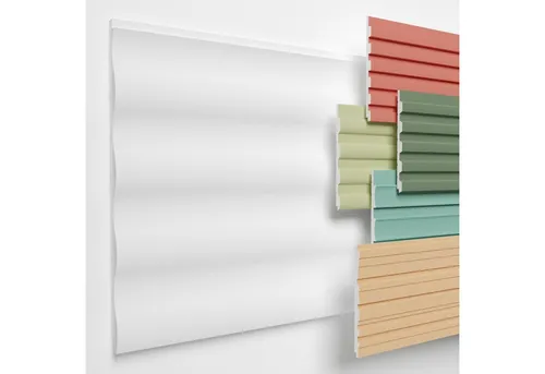 HEXIMO Wanddekoobjekt HLM-10-01 (Lamellenwand (0.46 m) aus XPS - Lamellen Wandpaneele Lamellenverkleidung Akustikpaneele weiß (1 Paneel, HLM-10-01 weiß) zum streichen Wohnzimmer Styropor)