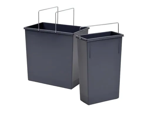 Hailo Mülleimer Inneneimer Paar 7 + 24 Liter dunkelgrau - Haushaltszubehör mit praktischem Henkel, ideal für eine saubere Mülltrennung in Ihrem Zuhause.