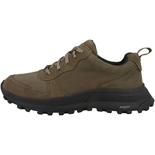 Clarks Damen ATL Trek Free WP Sneaker - Khaki Nubuck, 41 EU - Damen-Sneaker mit Contoured Comfort und Cushion Plus für optimalen Komfort, hochelastische Schaumstoffeinlage für weiche Dämpfung und Flexibilität.
