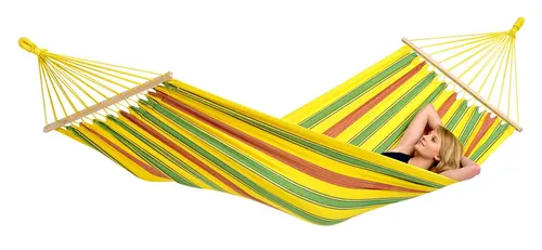 Aruba Vanilla EL-10720000 Camping-Hängematte gelb mit Spreizstäben