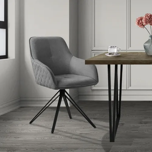ML-Design Esszimmerstuhl drehbar, Grau
