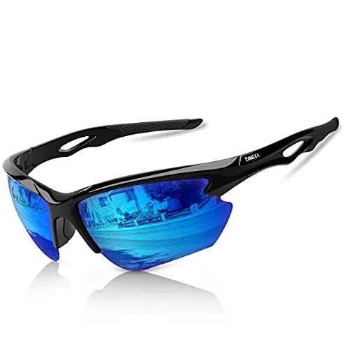 BONDDI Fahrradbrille, Sportbrille für Herren Damen, TR 90 Unbreakable Frame Polarisierte Sportsonnenbrille mit UV400 Schutz, für Radfahren Golf Baseball Laufen Wandern