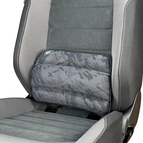 Sitback Standard Rückenkissen Lendenstützkissen, geeignet für Fast alle Autositze, individuell höhenverstellbar, ca. 36 x 22 x 5 cm (Stoff mex Black)