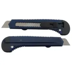 varivendo Cuttermesser Cuttermesser 18mm flaches Kunststoffgehäuse blau, Klinge: 1,80 cm, (Stück, 1-tlg., Cuttermesser), Cutterklinge Cutter Sicherheitsmesser Paketmesser blau