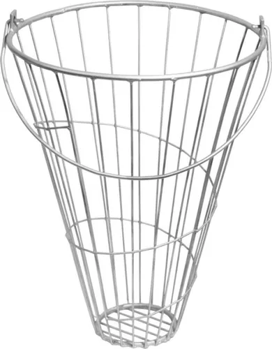 Futterkorb - Durchmesser 14 bis 38 cm, Höhe 50 cm - Haushaltszubehör, ideal für die Schweinezucht - aus robustem verzinktem Eisen mit Halter für einfache Handhabung.