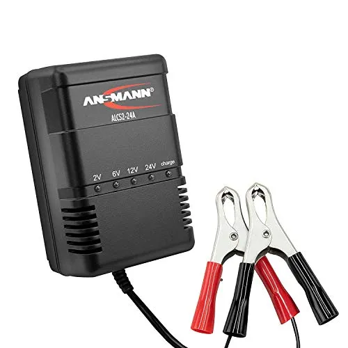 ANSMANN Autobatterie Ladegerät ALCS 2-24 A - Vollautomatisches Ladegerät für 2V, 6V, 12V & 24V Batterien, ideal für PKW, Motorrad und Roller. Intelligente Ladesteuerung mit Schutz gegen Kurzschluss & Überladung für sichere und effiziente Nutzung.