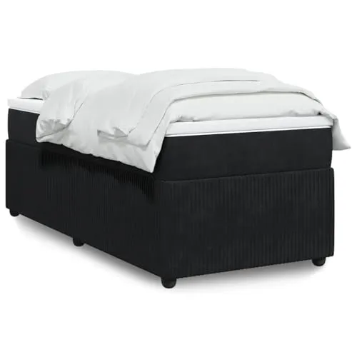 vidaXL Boxspringbett mit Matratze Schwarz 90x190 cm von vidaXL