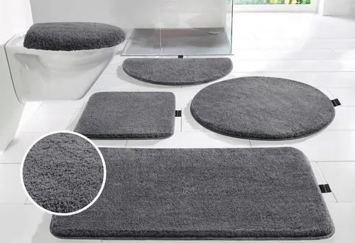 Bruno Banani Badematte Lana 3-tlg. Set - Badematten Set aus 100% Polyacryl, rutschhemmend und fußbodenheizungsgeeignet. Schnell trocknend und strapazierfähig – ideal für ein stilvolles Badezimmer.