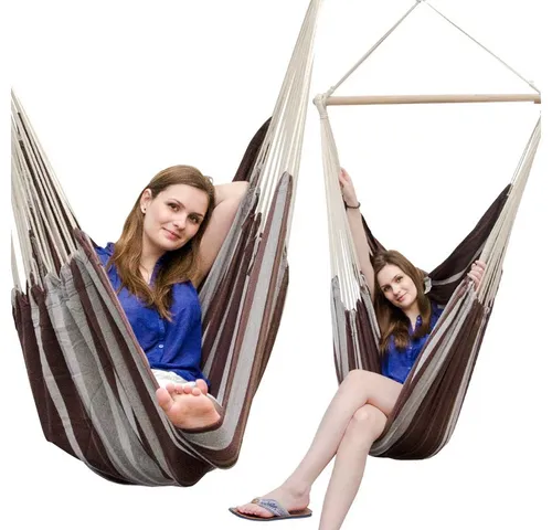 eyepower Hängestuhl XXL Hängesessel Hängestuhl Baumwolle Hängesitz, 185 x 130 x 155 cm