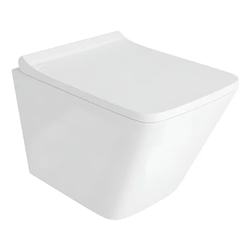 domino LAVITA Wand-WC Lago mit Absenkautomatik - WC-Sitz mit Soft-Close und spülrandlosem Design für einfache Reinigung, ideal für moderne Badezimmer.