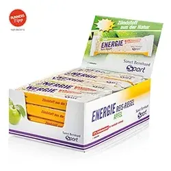 Sanct Bernhard Sport Energie Reis-Riegel Apfel 20er-Pack - Schoko- & Müsliriegel mit 72 % Kohlenhydraten aus natürlichem Ursprung, ideal für maximale Leistung und leicht verdaulich, perfekt auch bei Kälte.
