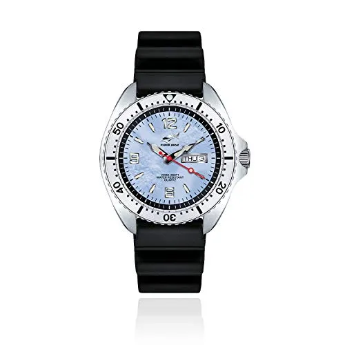 CHRIS BENZ ONE Man 200M Taucheruhr mit Kautschukband, Karibikblau