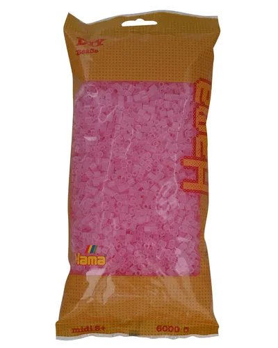 Hama 6000 Midi Bügelperlen 205-72 Transparent Pink Ø 5 mm Perlen Steckperlen