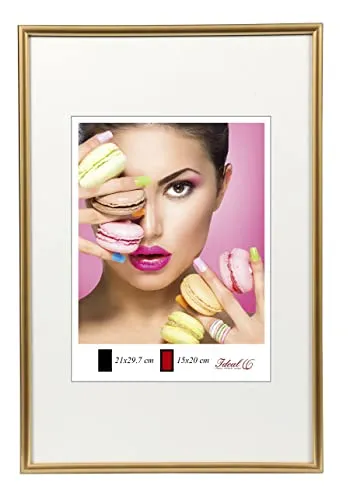 IDEAL TREND Photo Style Kunststoff Bilderrahmen Fotorahmen Wanddeko Collage Foto Poster: Farbe: Gold | Format: 50x50
