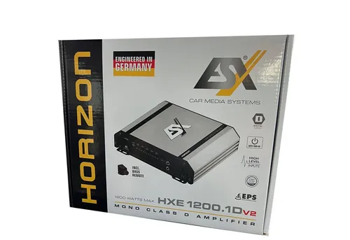ESX HXE1200.1Dv2 - 1 Kanal Mono Class-D Digital Auto Verstärker, 600 Watt RMS für kraftvollen Bass und erstklassigen Klang in Ihrem Fahrzeug
