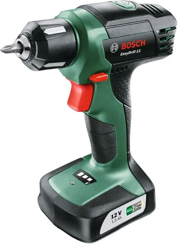 Bosch Akkuschrauber EasyDrill 12 - 12 V, 1,5 Ah, inkl. Akku und Ladegerät, ideal für kleine Projekte und bis zu 150 Schrauben pro Ladung