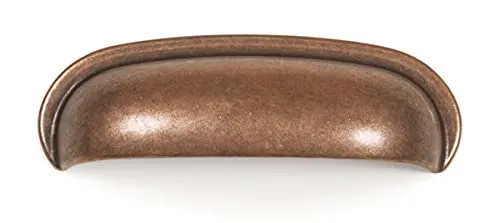 Gedotec Muschelgriff Kupfer Antik Küche zum Schrauben | Schubladen-Griff Bohrabstand - 64 mm in edler Vintage-Optik | AURA | Griff-Muschel aus Metall | 1 Stück Möbelgriff inkl. Befestigungsmaterial