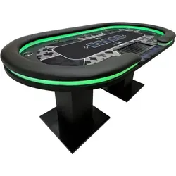 HOME DELUXE LED Pokertisch inkl. Pokerkoffer und 10 Stühle STRAIGHT FLUSH - Pokertische & Tischauflagen, inklusive 10 bequemen Stühlen für ein unvergessliches Pokererlebnis.